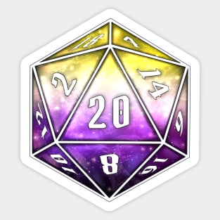 Pride D20 - Nonbinary Sticker
